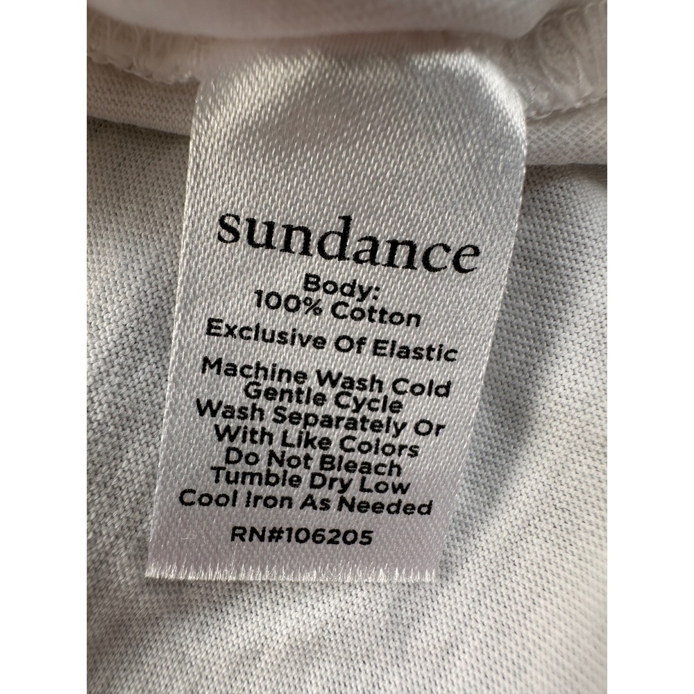 Sundance Women White Smocked Ruffle V-Neck Henley Sleeveless Cotton Top Size M - Picture 5 of 5